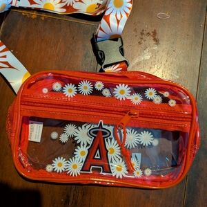 Los Angeles Angels Red and White Kids Daisy Clear Fanny Pack  NWOT